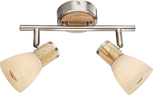 Lámpara de techo con 2 focos, lámpara de techo para salón, de madera, aplicación de focos móviles (luz de techo, lámpara de salón, lámpara de pasillo) Lámpara de techo con 2 focos, lámpara de techo para salón, de madera, aplicación de focos móviles (luz de techo, lámpara de salón, lámpara de pasillo)