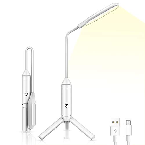 Lampara led Escritorio - Luz Lectura Lámpara USB Recargable con Sensor Táctil, 3 Niveles de Brillo, Adecuado para estudio, oficina, dormitorio, lectura y trabajo
