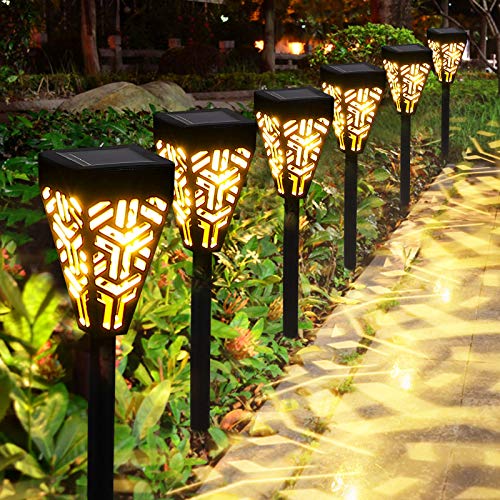 Lámparas Solares para Jardín Golwof 6 Piezas Luz Solar Exterior Jardin Luces Solares Jardin Exterior Farolillos Solares Exterior Iluminación de Caminos Decorativas para Camino Patio Césped