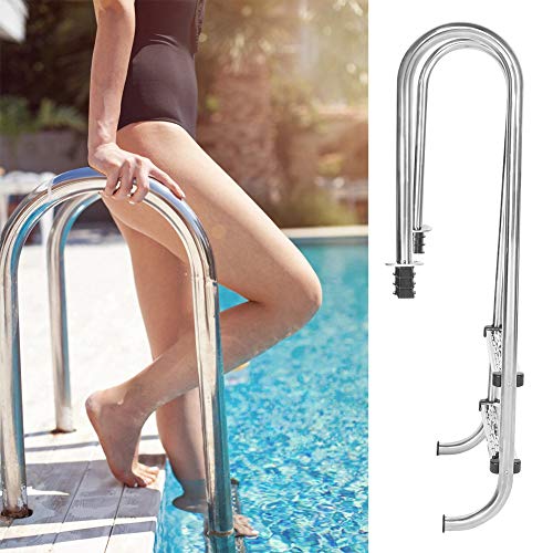 Lecxin Escalera de Piscina de Acero Inoxidable, escalones de Piscina, anticorrosión en el Suelo Pedal de Dos Pasos Antideslizante para Piscinas privadas Piscinas Grandes