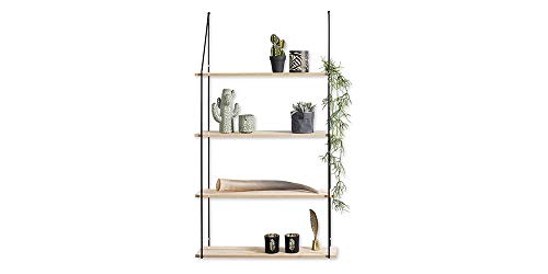 LIFA LIVING Estantería de Pared 4 estantes Vintage, Madera y Metal, Decoración y almacenaje, Baldas flotantes para salón y Cocina LIFA LIVING Estantería de Pared 4 estantes Vintage, Madera y Metal, Decoración y almacenaje, Baldas flotantes para salón y Cocina
