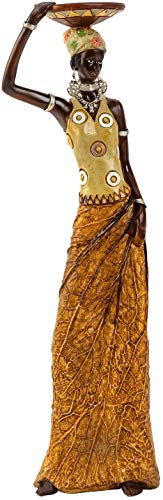 Lifestyle & More Escultura Moderna Figura Deco Mujer Africana Oro/marrón Altura 35 cm