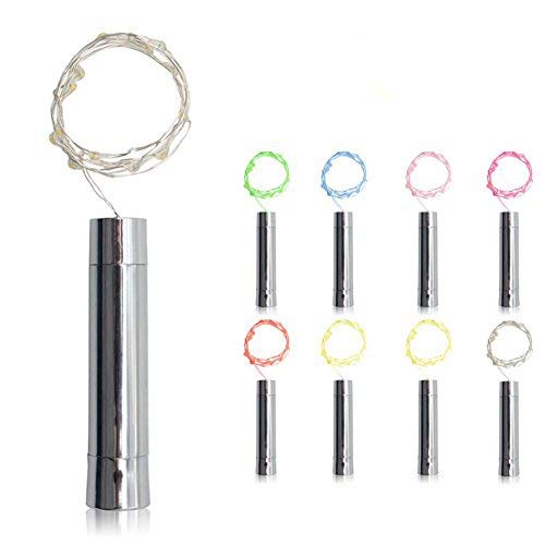 LIGICKY Cadena Luces para Botella de vino, 8PCS 7 Colores, funciona con pilas AA, 30Inch 15-Leds Alambre de Cobre Corcho Tapón Luz Estrellada, DIY festivales decoraciones para Boda, Navidad, Fiesta LIGICKY Cadena Luces para Botella de vino, 8PCS 7 Colores, funciona con pilas AA, 30Inch 15-Leds Alambre de Cobre Corcho Tapón Luz Estrellada, DIY festivales decoraciones para Boda, Navidad, Fiesta