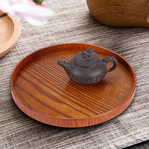 Luoshan Bandeja de té de Madera Maciza Redonda Creativa Bandeja de Almacenamiento de Madera Tay, diámetro: 33 cm Luoshan Bandeja de té de Madera Maciza Redonda Creativa Bandeja de Almacenamiento de Madera Tay, diámetro: 33 cm