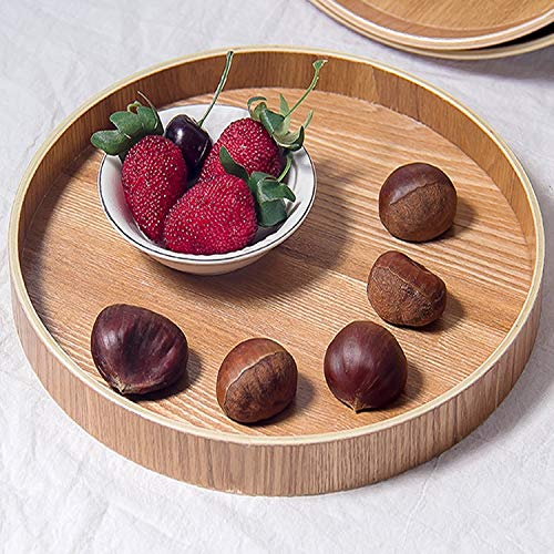 Luoshan Bandeja de té de Madera Maciza Redonda Creativa Bandeja de Almacenamiento de Madera Tay for Hotel, diámetro: 27 cm Luoshan Bandeja de té de Madera Maciza Redonda Creativa Bandeja de Almacenamiento de Madera Tay for Hotel, diámetro: 27 cm
