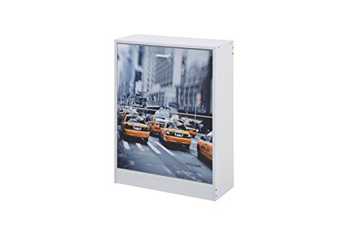 Mac - Mueble Zapatero con 2 Puertas abatibles, 60 x 24 x 80 cm, Color Blanco