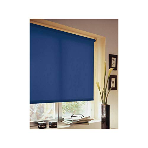 madecostore - Estor Enrollado, Tejido Liso, Color Azul Marino, 64 x 250 cm – con perforación