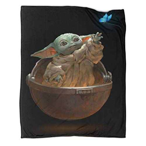 Manta de felpa suave Star Wars The Mandalorian Cute Baby Yoda elegante manta para capas de cualquier cama o sofá de 180 x 230 cm