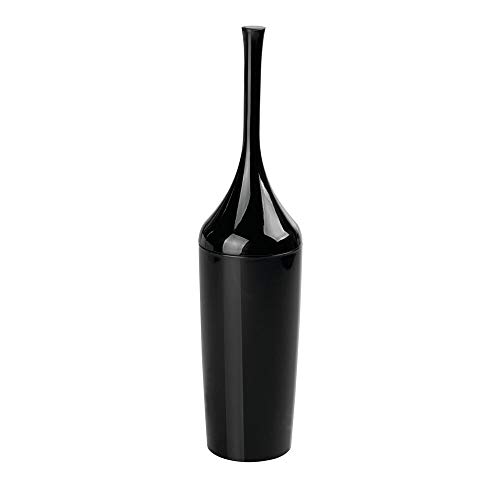 mDesign Escobillero de baño con cepillo para inodoro - Moderno y elegante soporte con escobilla de baño - Fabricación de alta calidad - En plástico duradero - negro