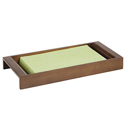 mDesign Organizador de cosméticos – Elegante bandeja decorativa de bambú para organizar maquillaje, lociones y accesorios – Práctica bandeja organizadora de baño para la zona del lavabo – marrón mDesign Organizador de cosméticos – Elegante bandeja decorativa de bambú para organizar maquillaje, lociones y accesorios – Práctica bandeja organizadora de baño para la zona del lavabo – marrón