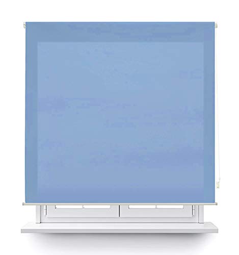MERCURY TEXTIL Estor Enrollable translúcido Liso (Azul, 135x180cm)