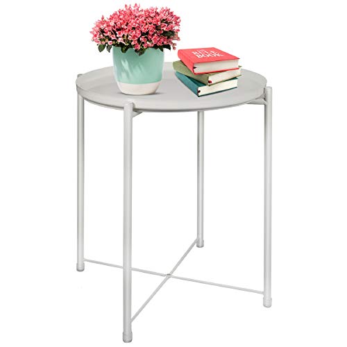 Mesa auxiliar redonda, mesa auxiliar de jardín, mesa auxiliar con bandeja extraíble, mesa para plantas, mesa de centro redonda, mesa de metal para el sofá, mesa de salón, mesa de café Mesa auxiliar redonda, mesa auxiliar de jardín, mesa auxiliar con bandeja extraíble, mesa para plantas, mesa de centro redonda, mesa de metal para el sofá, mesa de salón, mesa de café