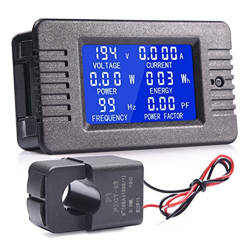 MICTUNING Pantalla LCD Multímetro Digital de CA Voltímetro del Amperímetro con Transformador de Corriente de 100 A para Electrodomésticos. MICTUNING Pantalla LCD Multímetro Digital de CA Voltímetro del Amperímetro con Transformador de Corriente de 100 A para Electrodomésticos.