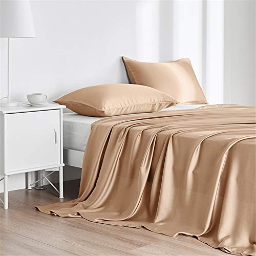 MLAH Hojas De Cama Ropa De Cama Comodidad Pesada Algodón Hoja Plana De Tamaño Individual, Ropa De Cama Suave Estupendo Piso,Oro,245 * 250CM