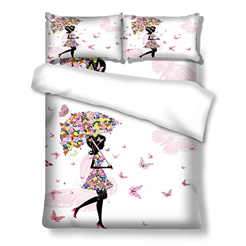 MMHJS Funda Nórdica Rosa De 3 Piezas para Niñas Apta para Ropa De Cama En Dormitorios De Estudiantes Y Habitaciones Infantiles Cálida Y Acogedora MMHJS Funda Nórdica Rosa De 3 Piezas para Niñas Apta para Ropa De Cama En Dormitorios De Estudiantes Y Habitaciones Infantiles Cálida Y Acogedora