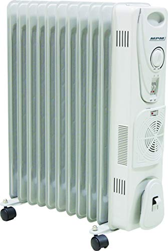MPM MUG-14 Radiador de Aceite Portátil con Turbo-Fan y Termo, 2700 W, 0 Decibeles, Blanco MPM MUG-14 Radiador de Aceite Portátil con Turbo-Fan y Termo, 2700 W, 0 Decibeles, Blanco