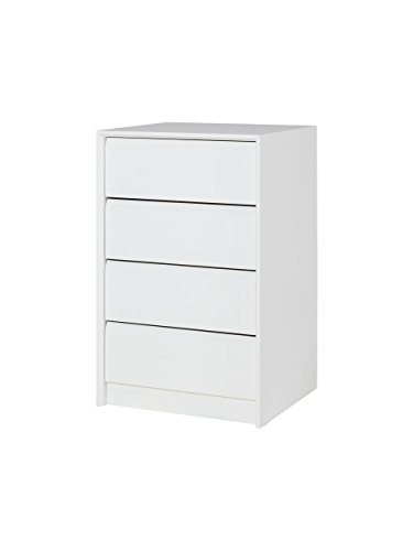 MUEBLECASA - Cajonera montada 4 cajones, madera, Blanco, 40cm Ancho x 45cm Fondo x 72cm Alto MUEBLECASA - Cajonera montada 4 cajones, madera, Blanco, 40cm Ancho x 45cm Fondo x 72cm Alto