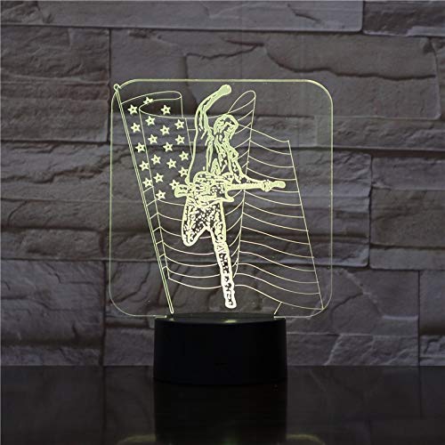 Música Rock Guitarrista acrílico luz Nocturna, Control táctil a Color ilusión Cambiar Luces de decoración del hogar Música Rock Guitarrista acrílico luz Nocturna, Control táctil a Color ilusión Cambiar Luces de decoración del hogar