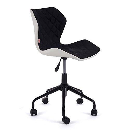 MY SIT Silla de Oficina giratoria Escritorio Taburete Altura Ajustable Cuero sintético sillón diseño Silla Nuevo INO Negro/Blanco