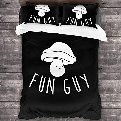 N \ A Fun Guy - Juego de ropa de cama de 3 piezas de microfibra suave y transpirable para dormitorio, funda de almohada y edredón de 2 piezas