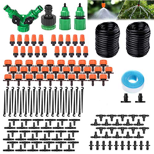 NA Sistema de riego de jardín, 149 Pcs Goteros para Equipos de Riego Automático, Accesorios para Riego por Goteo Sistema de Riego para Irrigación Riego para Jardín, Plantas de Patio - 30 M NA Sistema de riego de jardín, 149 Pcs Goteros para Equipos de Riego Automático, Accesorios para Riego por Goteo Sistema de Riego para Irrigación Riego para Jardín, Plantas de Patio - 30 M