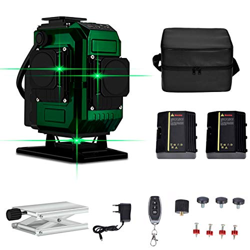 Nivel láser, Careslong 12 tiras con líneas autonivelantes 3 * 360 líneas cruzadas horizontales y verticales Línea de rayo láser verde IP54 nivelación impermeable y alineación menos de 5nw Nivel láser, Careslong 12 tiras con líneas autonivelantes 3 * 360 líneas cruzadas horizontales y verticales Línea de rayo láser verde IP54 nivelación impermeable y alineación menos de 5nw