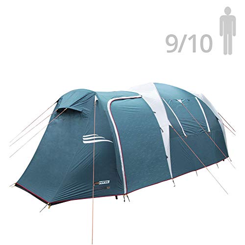 NTK Tienda de Campaña Resistente 100% Impermeable para 9 a 10 Personas (2 Habitaciones) Acampada al Aire Libre y Senderismo Tamaño Familiar 530 x 245 x 205 cm - Arizona GT 9/10