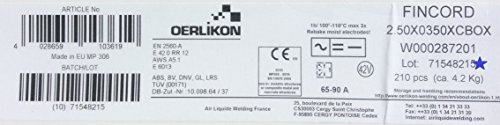 Oerlikon Fincord - Electrodos de soldadura (210 unidades, 1,5 x 350 mm)