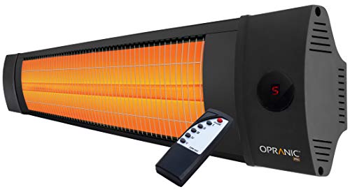 OPRANIC PRO - LAVA Calefactor eléctrico de infrarrojos, 2300 vatios, Mando a distancia con, 5 potencias, A prueba de salpicaduras IPX4, Color negro perla, Estufa infrarrojo exterior de bajo consumo OPRANIC PRO - LAVA Calefactor eléctrico de infrarrojos, 2300 vatios, Mando a distancia con, 5 potencias, A prueba de salpicaduras IPX4, Color negro perla, Estufa infrarrojo exterior de bajo consumo