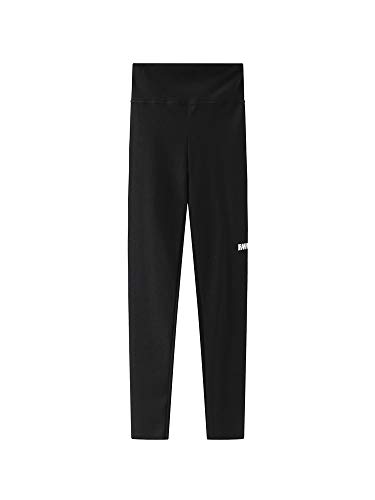 Pantalones elásticos Delgados Delgados/Leggings para Mujeres/Ropa Exterior Pantalones de Yoga de Nueve Puntos con Tubo de Estufa de Alto Estiramiento(M, Black)