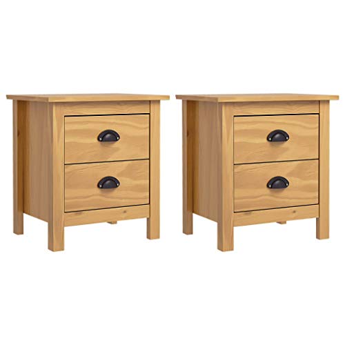 pedkit Mesita de Noche 2 uds Mesilla de Noche con 2 Cajones Mesita Auxiliar Dormitorio Madera Maciza de Pino 46x35x49,5 cm pedkit Mesita de Noche 2 uds Mesilla de Noche con 2 Cajones Mesita Auxiliar Dormitorio Madera Maciza de Pino 46x35x49,5 cm