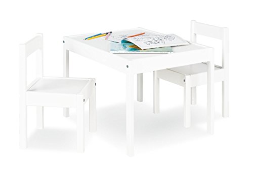 Pinolino Sina - Juego de mesa y 2 sillas infantiles (parcialmente macizo, mesa de 64 x 50 x 46 cm, sillas de 28 x 30 x 51 cm, ideal para manualidades), color blanco Pinolino Sina - Juego de mesa y 2 sillas infantiles (parcialmente macizo, mesa de 64 x 50 x 46 cm, sillas de 28 x 30 x 51 cm, ideal para manualidades), color blanco