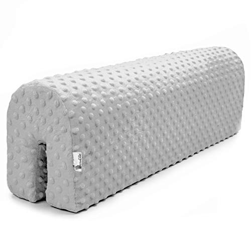 protector cuna barrera cama - protector cama anticaida, infantil protector pared cama niños (gris claro, 70 cm)