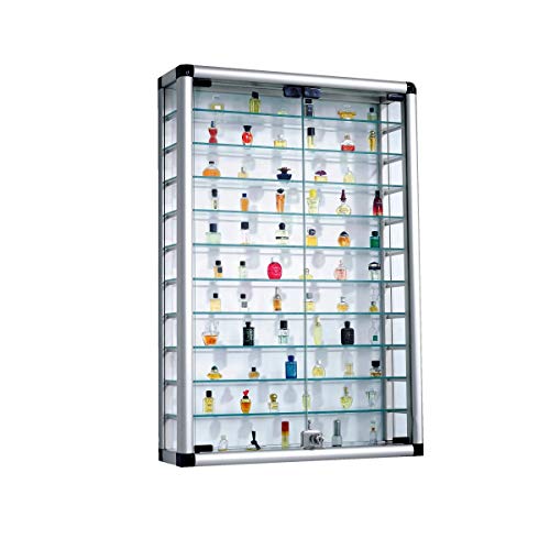 Pureday Escaparate Colectivo de Aluminio y Vidrio con Cerradura 60 x 89 cm