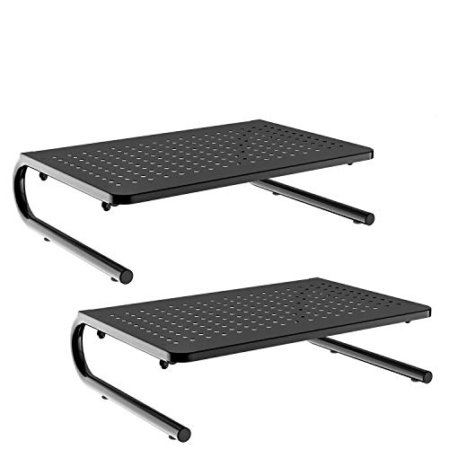 PUTORSEN® Soporte de Monitor pc de Premium - Elevador de Monitor 4" de Altura para Laptop, Ordenador, PC, Impresora, Soporte Metálico Ergonómico de Escritorio para Monitor (2 Pack)