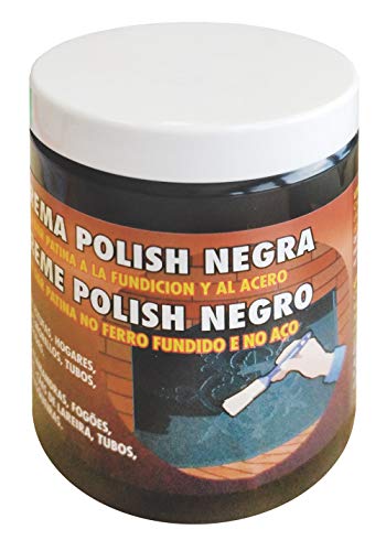 Pyro Feu 24801-12 Crema para pulir Metales y Hierro Protege chimeneas Tarro de 200 ml, Pasta de Grafito, Negra, Unico