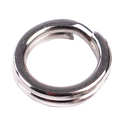 qingsb 100 piezas de acero inoxidable doble bucle Split anillo abierto Carp herramienta de pesca accesorios, Silver 3
