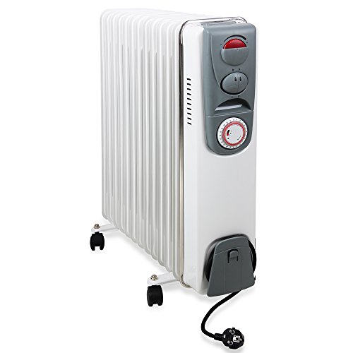 Radiador eléctrico de aceite | 13 elementos | 3 niveles de potencia | 1000W 1400W 2500W | Temporizador 24 horas | Interruptor encendido | Apagado automático | Regulación de temperatura Radiador eléctrico de aceite | 13 elementos | 3 niveles de potencia | 1000W 1400W 2500W | Temporizador 24 horas | Interruptor encendido | Apagado automático | Regulación de temperatura