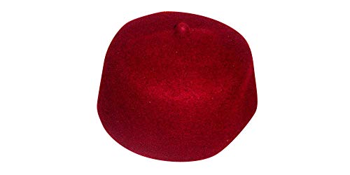 (Red) - RED FEZ 100% WOOL TURKISH FEZ TARBUSH EXOTIC OTTOMAN WEAR ARABIC Tarboosh Moroccan Hat Mens