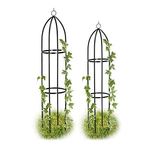 Relaxdays, Negro Set de Dos Soportes para Plantas, Enrejado para jardín, Arco para trepadoras, Impermeable, 139 x 149 cm Relaxdays, Negro Set de Dos Soportes para Plantas, Enrejado para jardín, Arco para trepadoras, Impermeable, 139 x 149 cm