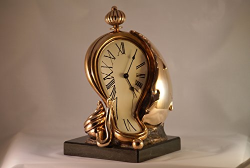 Reloj de pared reloj de chimenea de la escultura de Dalí refractarios, dorado, 23 cm