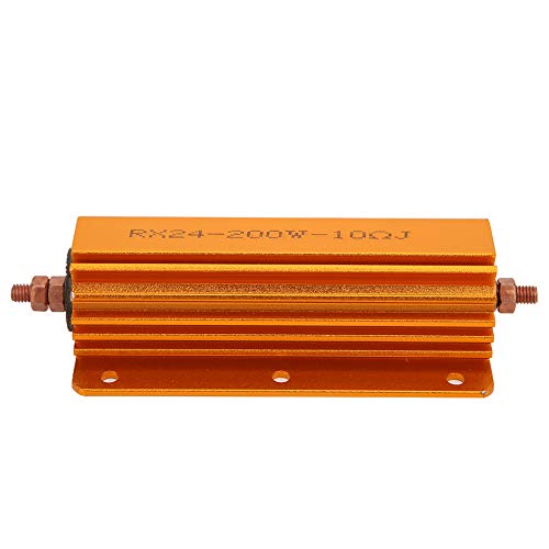 Resistencia de potencia, RX24 200W 10R Resistencia de alta potencia Carcasa de aluminio dorado Suministros eléctricos industriales para fuente de alimentación, sensor, elevador, audio de escenario Resistencia de potencia, RX24 200W 10R Resistencia de alta potencia Carcasa de aluminio dorado Suministros eléctricos industriales para fuente de alimentación, sensor, elevador, audio de escenario