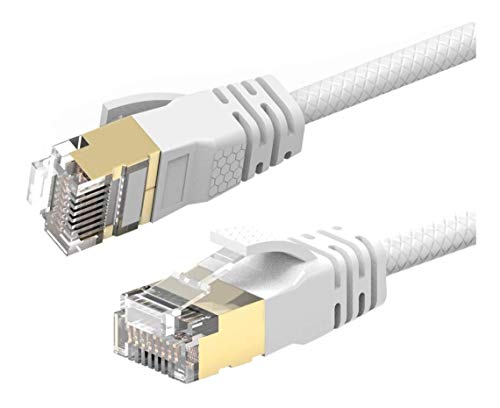 Reulin Cable LAN de red Ethernet Gigabit de 12 m, Cat 7A, ultra delgado, velocidad de hasta 40 Gbs-1000 MHz, compatible con conmutador Cat5, Cat6, Cat7, Cat7A+, módem para redes de alta velocidad