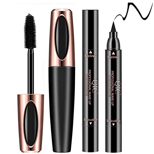 Rímel de fibras de seda 4D, con impresión en los ojos, extensión líquida, más adecuado para aumentar y alargar las pestañas, impermeable a largo plazo, natural, no tóxico, poco alérgico (negro) Rímel de fibras de seda 4D, con impresión en los ojos, extensión líquida, más adecuado para aumentar y alargar las pestañas, impermeable a largo plazo, natural, no tóxico, poco alérgico (negro)