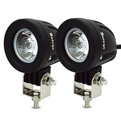 Safego 2x 2.2inch 10W Led luz de trabajo 1 LED Lámpara Trabajo Bar Foco proyector Iluminacion Conducción Led Faros Coche Luz Auto Moto Camión campo a través del carro coches Barco Minería Pesca