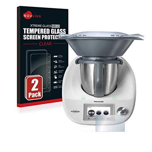 savvies Cristal Templado Compatible con Vorwerk Thermomix TM5 (2 Unidades) Protector Pantalla Vidrio Proteccion 9H Pelicula Anti-Huellas savvies Cristal Templado Compatible con Vorwerk Thermomix TM5 (2 Unidades) Protector Pantalla Vidrio Proteccion 9H Pelicula Anti-Huellas