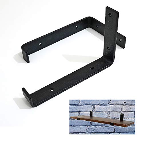 Shelf Brackets WYZQQ Soportes De Estante Flotante,15 Cm / 20 Cm / 25 Cm, Rústico Soportes Estanterias De Metal,Hierro, para Estanterías Abiertas De Bricolaje, Paquete De 2