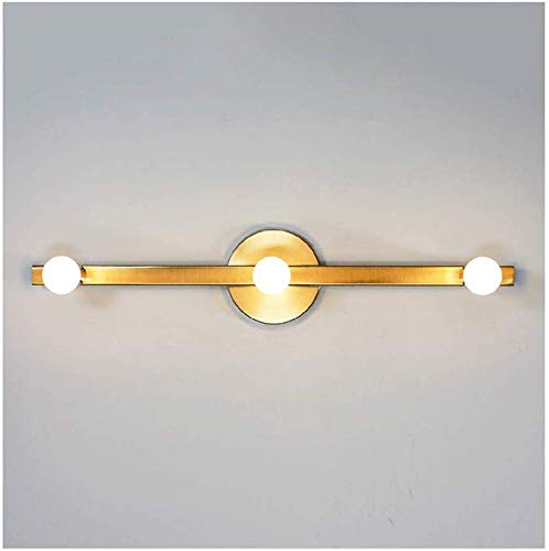 Shuai Beautiful Lamp/ * LED Hierro Forjado Cobre Cepillado baño Lámpara de pared-2/3/5 Cabezas (Tamaño: 60 cm) (Color : 60cm)