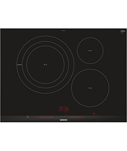 Siemens EH775LDC1E iQ300 - Placa de inducción, 70 cm Ancho, 3 Zonas Inducción, 17 niveles, Control lightSlider, Color negro