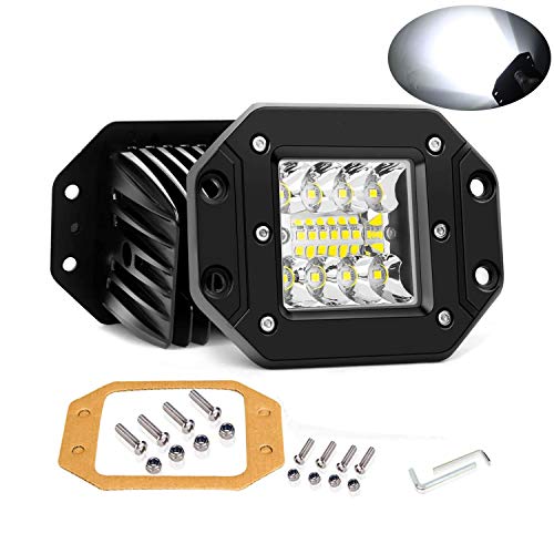 SKYWORLD Faros de trabajo, 2pcs 3 pulgadas 42W Spot Beam luces de trabajo focos led tractor faros para 4x4 4WD Coche SUV UTV ATV Off-road Camión Moto Barco 12V 24V